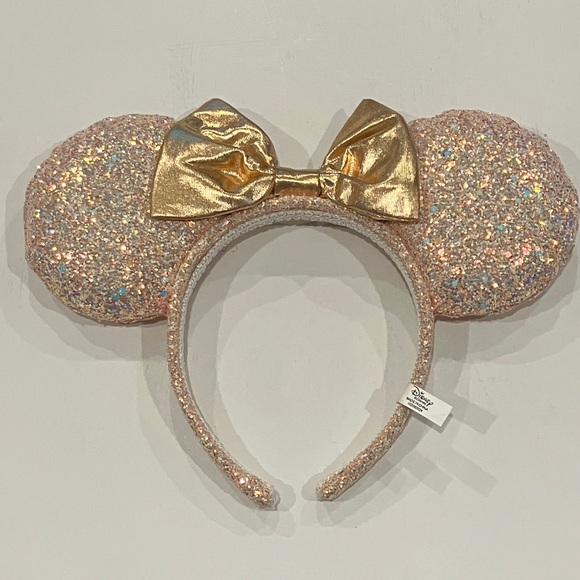 Disney Accessories - Glittery Rose Gold Bow Mouse Ears Headband